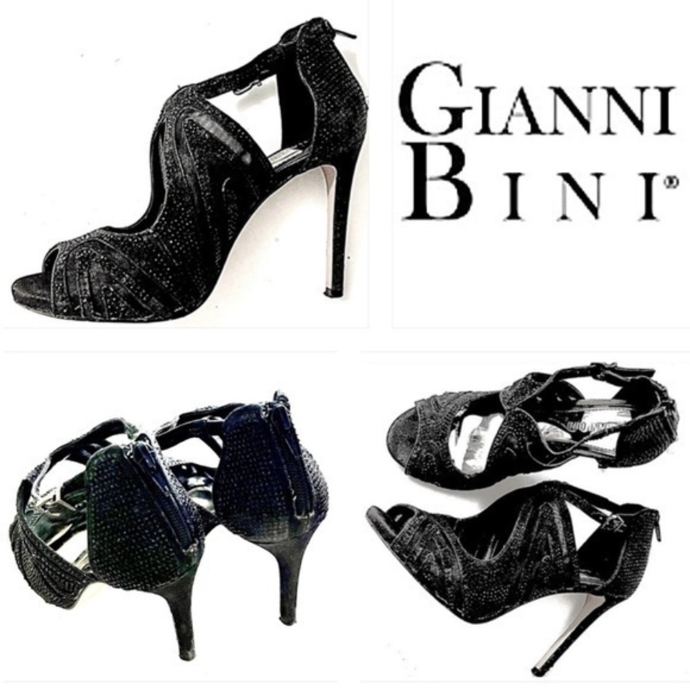 Black Beaded & Embellished Stiletto Heels!